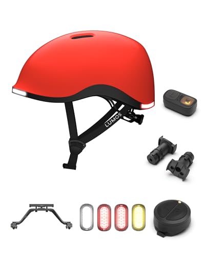 Lumos Nyxel Helmet(Nova,Non-MIPS,Size M) & Signal Light Kit(Firefly Mini - 4 Pack & Remote Control & Turn Signal Mount) & Handlebar-End Mounts