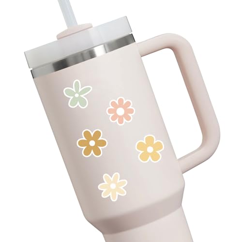 Image of 70 X Colorful Daisy Stickers for Laptop & Phone, Small Floral Vinyl Stickers Cute Aesthetic Mini Flower Decals for Water Bottle iPhone Case Notebook, 1 Inch