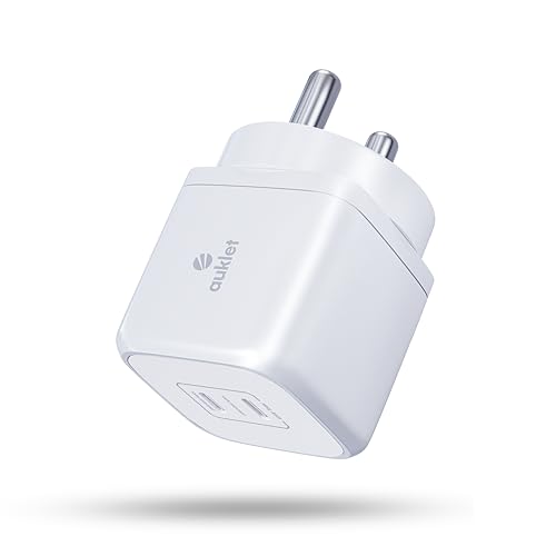 Image of 45W GaN Fast Wall Charger, with PD & PPS Support, USB 2C, 1A Port, BIS Certified,Compatible with All iPhones, iPads, Samsung Galaxy, Smartwatch and All Android Mobiles,White