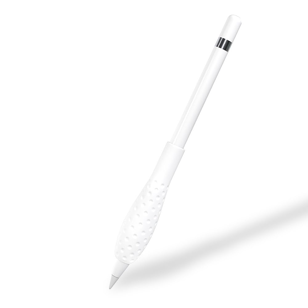 ProElife Ergonomics Grip Holder Silicone Protective Sleeve Cover for Apple Pencil 1st 2nd Generation iPad Pro 11'' 12.9'' 2021/2020/2018 Stylus Accessories Kits (White)
