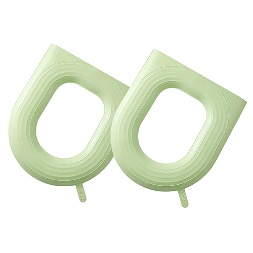 Angoily 2 Pack Home Waterproof Toilet Seat Covers Washable Thicker Pads Reusable Seat Warmers Soft Comfort Green Decoration