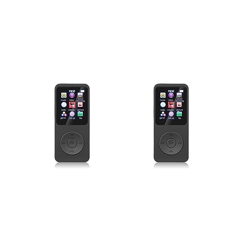 2のセットポータブル デジタル ディスプレイ MP3 MP4 ラジオ プレーヤー オーディオ レコーダー キャンプ ハイキング ランニング ジョギング ビデオ 音楽 スピーカー 黒 16G
