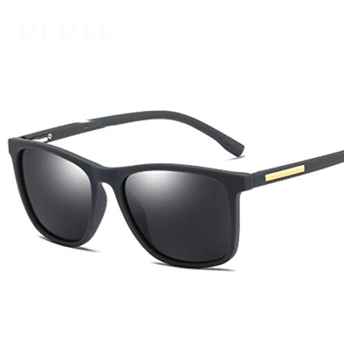 CCDYLQ Uomini Occhiali da Sole polarizzati Protezione UV Business per l'esecuzione di Ciclismo Pesca Driving Occhiali da Golf, Fatto Lente di Vetro Naturale con Telaio infrangibile,Black
