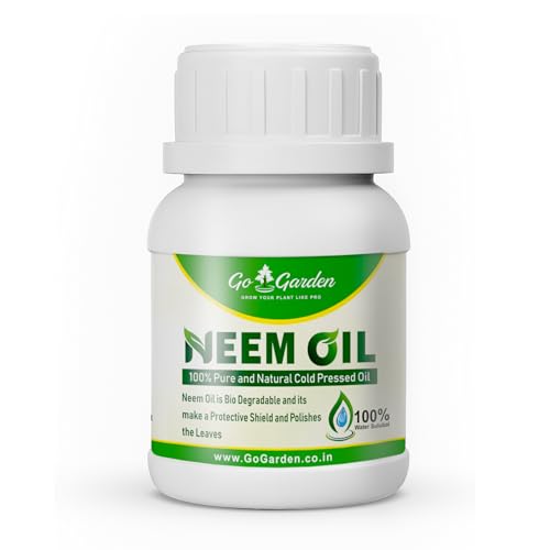 Go Garden Water Soluble Neem Oil for Plant Care | Cold-Pressed Neem Oil for Healthy Growth | Ideal for Indoor & Outdoor Plants, Flowers & Home Gardening | Effective Against Plant Insects (100 ml)