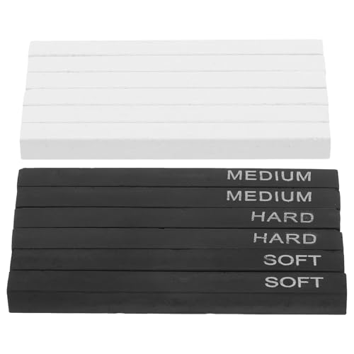 SUPVOX Juego de Carboncillos Profesionales para Dibujo y Sombreado, Barras de Carbón Duradero y Lápices de Pintura, 6 Palitos de Carbón Comprimido y 6 para Realzar, Material Artístico
