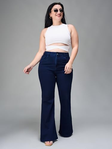 Image of Miss Chase A+ Women's Bootcut High Rise Regular Length Stretchable Denim Jeans