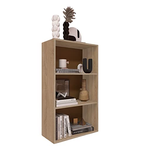 Coemo Aktenregal Delta-3 Eiche Dekor Bücherregal, Regalwandsystem, Büromöbel, Holzregal, Wandregal, 3 Fächer, Mehrzweckregal, 65x25x110 cm Coemo Aktenregal Delta-3 Eiche Dekor Bücherregal, Regalwandsystem, Büromöbel, Holzregal, Wandregal, 3 Fächer, Mehrzweckregal, 65x25x110 cm