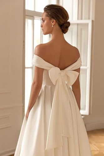 Women's Tea Length Wedding Dress for Bride Simple A Line Midi Courthouse Wedding Dresses4
