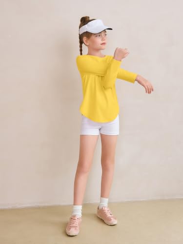 Image of Haloumoning Girls Long Sleeve T Shirts Kids Crewneck Tops 5-14 Years