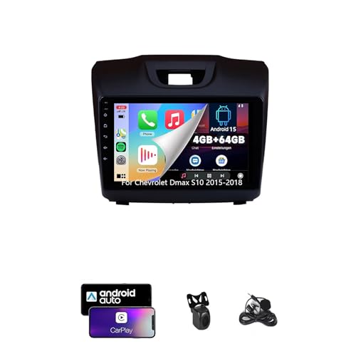 Radio de Coche ZCZANT Android de 14 Pulgadas y Doble DIN para Chevrolet Dmax S10 2015-2018, con Bluetooth, FM, navegación GPS Wi-Fi, CarPlay, Plug and Play y cámara de Marcha atrás (4G + Wi-Fi 8G