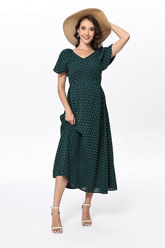 Image of Maternity Dress Women's Off Shoulder Split A Line Casual Maxi Dress Photography Dress for Babyshower