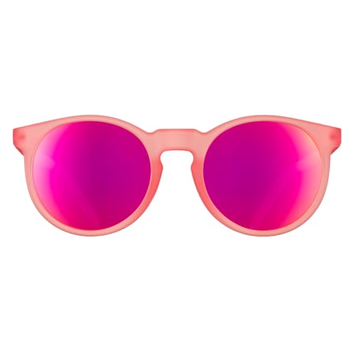 goodr Influencers Pay Double Polarized Round Sunglasses for Men & Women Small Sized (Circle G), Light Pink Translucent Frame with Pink Reflective Lenses, UV400 Protection, No Slip, No Bounce2