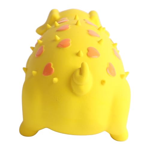 Qcwwy Schweineform Latex Haustier Kauspielzeug Langlebige Angst Interaktives Hund Kauen Spielzeug für Welpen Hunde Bildungsdesign Zum Training von Kauenkraft für Hunde und Katzen Gelb