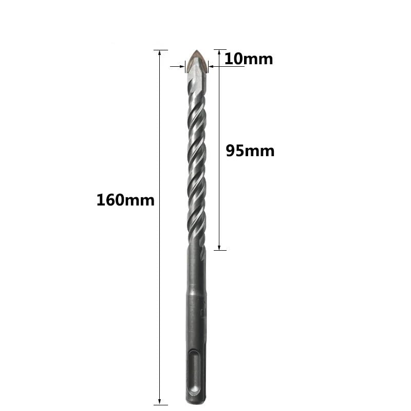 Set di 5 punte for trapano for muratura SDS Plus da 160 mm con punta in carburo 6/8/10/12, for for vetro, ceramica, piastrelle e calcestruzzo(12mm)