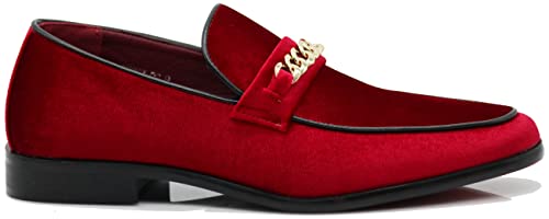 Enzo Romeo Plum05 Men's Dress Loafers Elastic Slip on with Buckle Fashion Shoes2