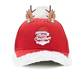 Merry Christmas Hat Unisex Adult Adjustable Santa Baseball Cap Cotton Funny Xmas Holiday Cap With Cute Antlers Hair Clip