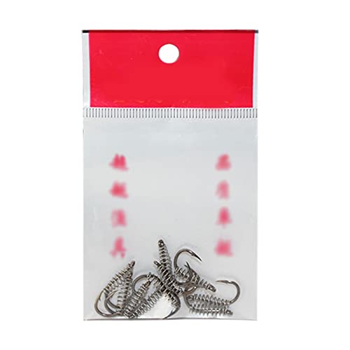 HNHYNSY Angelhaken 10 Teile/Pack Feder fishhooks Stahl bankbedienung swivelangehaken carp jig Explosion mit Loch for… – Bild 6