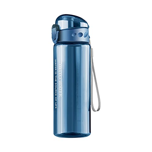 Mikiuly Botella de Agua, 780ml Botella Agua Deporte, Botella de agua Sin BPA a prueba de fugas, Una pulsación para Abrir, Deporte, Gimnasio, Running, Bicicleta, el camping(Azul)