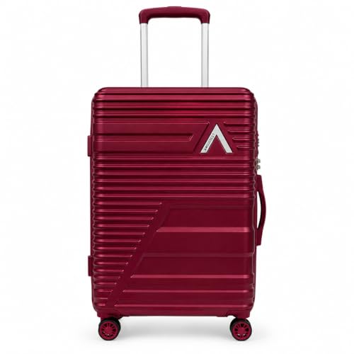Image of Aristocrat Lineo Polycarbonate (RED, Set of 2 (55cm /65cm)) | Shell Luggage with Combination Lock Dual Wheel Antitheft Zipper Spacious Interior