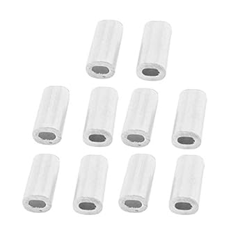 KTM Healthcare 10Pcs 10mm x 3mm Aluminium Wire Rope Ferrules Flat Tube for 0.8mm-1mm Steel Ropes