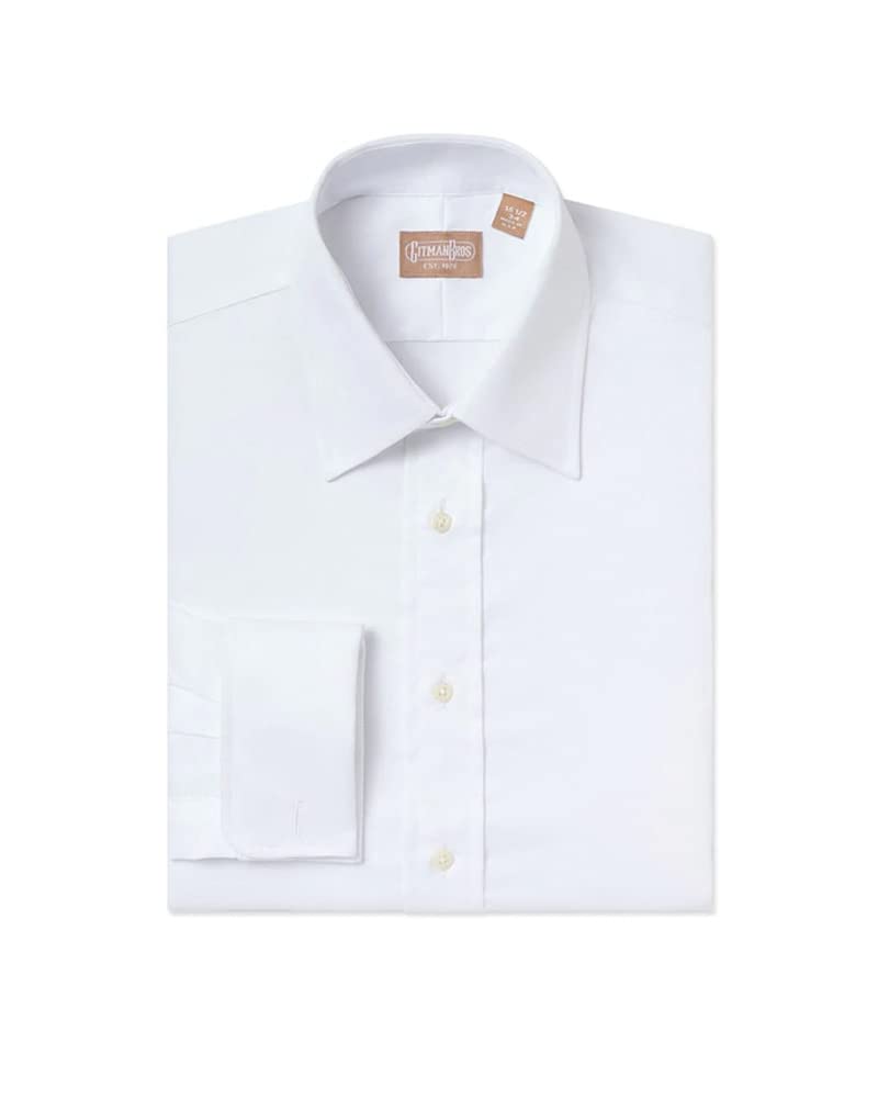 Gitman Bros Broadcloth Pique Tuxedo Shirt - 16 x 34 White