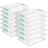 New Sterilite 19638606 Large File Clip Box Storage Tote Container (12 Pack)
