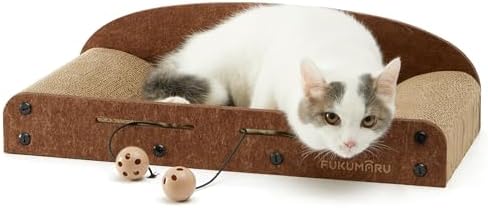 FUKUMARU Rascador para Gatos 53 cm, De Fieltro Cartón Ondulado Re...