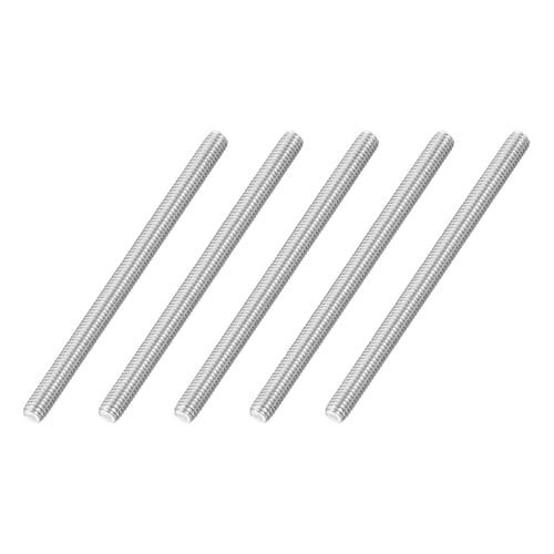 QUARKZMAN M6x90mm Vollgewinde-Stange, 5 Stück 316 Edelstahl Langgewindeschraube 1mm Gewindesteigung Rechtsgewinde für Möbelmontage und Befestigung