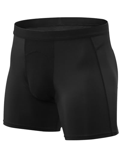 Niksa 1er Pack Herren Sport Boxershorts Funktionsunterwäsche Radlerhose kompressionsshorts Unterwäsche Radhosen Für Männer, Schwarz, M