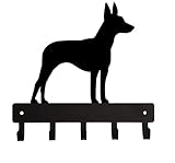 The Metal Peddler Rat Terrier Key Holder Hanger for Wall- Small 6 inch Wide with 5 Hooks - Made in USA; for Dog Lovers