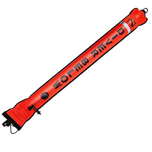 Tube sécurité plongée gonflable orange de 150cm pour remonter sans risque de collision