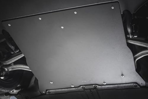 Image of HPS Black Front Aluminum Skid Plate Undertray Protection Shield Compatible for 2017-2023 Tesla Model 3 2020-2023 Model Y, SP-101