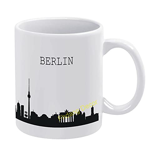 Skyline Berlin - Taza de café con diseño de ciudad blanca y negra, ideal para regalos, taza de té, día de Acción de Gracias, taza de viaje, taza de regalo de Navidad, 11 onzas
