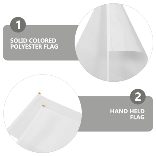 Mini drapeaux blancs de qualité supérieure en polyester sur bâtons - 8