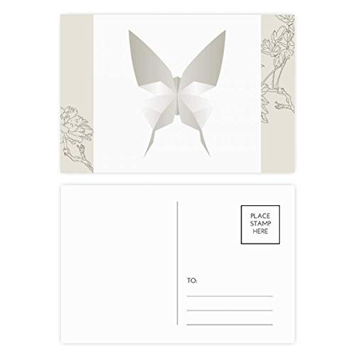 Carte postale merci origami papillon blanc : finie la panne d'inspiration pour écrire