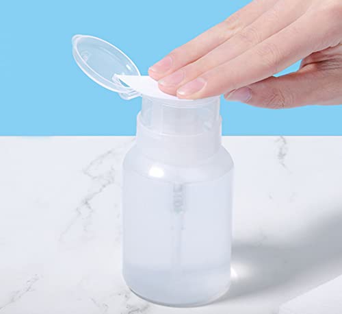 3Pcs 200Ml/6.8Oz Nail Polish Remover Pump Dispenser Bottle Push Down Liquid Pump Bottle Empty Plastic Nail Polish Remover Liquid Bottle For Nail Polish Makeup Remover #TOP1