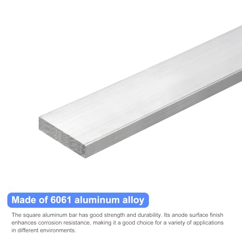 Image of uxcell Square Aluminum Flat Bar, 3 /8 inch Thick 1.8 inch Width 10 inch Length Square Aluminum Bar 6061 Aluminum Flat Plate, 10 x 45 x 254mm T6511 Solid New Mill Stock for Industrial Building