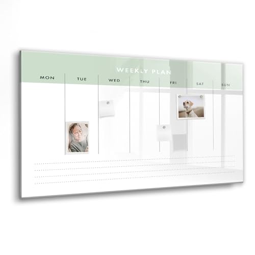 Tableau magnétique en verre pour agenda hebdomadaire afin de structurer le travail et le foyer