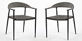 Gastronomie Qualität Dublino 2er Set  2 x Aluminium Geflechtstuhl Atlas in Rattanoptik, stapelbar  Gartenstuhl mit Seilgeflecht
