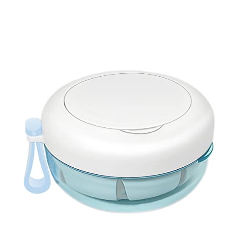 Denture Case, Portable Denture Bath Case, No-Leak Denture Bath Box with Strainer & Mirror (White)