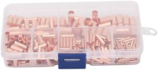 250Pcs Red Copper Connecting Tube GT1-6mm Intermediate Wire Joint Tube Connector Small Copper Tube Copper Connection Tube Wire Connector