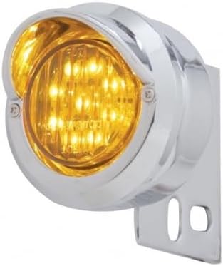 United Pacific 10980 9 LED Mud Flap Hanger End Light w/Visor - Amber LED/Amber Lens