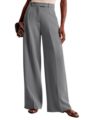 Image of NIMIN Women Wide Leg Pants High Waisted Business Casual Work Trousers Dressy Pants with Pockets
