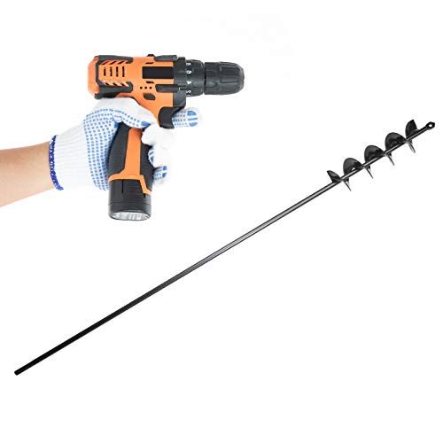 SETROVIC Garden Auger Spiral Drill Bit for Planting Bulb Planter Garden Drill Planter Post Hole Digger for 3/8Hex Drive Drill - for Tulips, Iris, Bedding Plants and Digging Weeds Roots 2