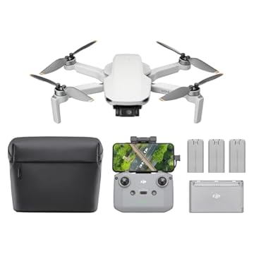DJI Combo Mini 4K Fly More, drone com câmera UHD 4K para adultos, menos de 249 g, estabilização de suspensão cardan de 3 eixos, transmissão de vídeo de 10 km, retorno automático, 3 baterias para tempo