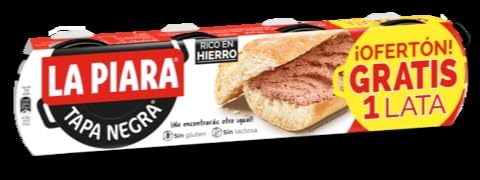 La Piara Paté Tapa Negra, Confezione Promozionale 3+1 Vasetti da 75g, Pack da 2