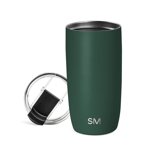 Simple Modern Travel Coffee Mug Tumbler with Flip Lid | Reusable Insulated Stainless Steel Cold Brew Iced Coffee Cup Thermos | Gifts for Women Men Him Her | Voyager Collection | 16oz | Forest