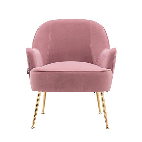 Modern Accent Chair For Living Room, Single Sofa Comfy Upholstered Armchair For Bedroom, Home Office, Cafe, Small Living Room Space Furniture (Pink) #TOP4