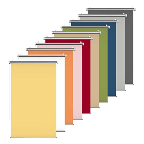 Rikmani Thermorollo ohne Bohren Lichtblick Klemmfix Hitzeschutz Verdunkelungsrollo Wandmontage Sichtschutz Rollo für Fenster und Türen mit Silberbeschichtung anthrazit 50x150 cm