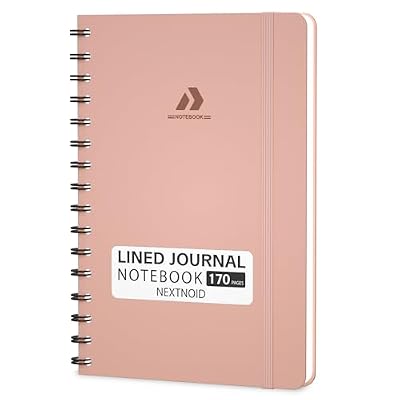 Nextnoid Lined Spiral Notebook Journal For Women & Men - A5(5.8" x 8.3") 170 Pages, Hardcover Notebooks for Work & Note Taking, College Ruled Journals for Writing - Pink